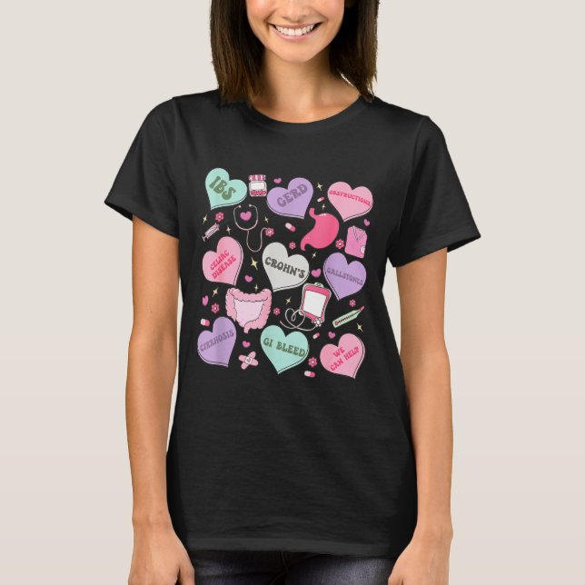 Camiseta Digestive Divas Gastroenterology Nurse Valentine E (Anverso)
