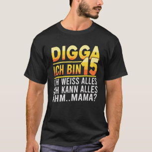 Camiseta Digga Ich Bin 14 divertido cumpleaños alemán para 
