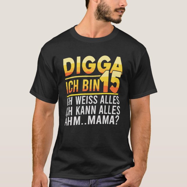 Camiseta Digga Ich Bin 14 divertido cumpleaños alemán para  (Anverso)
