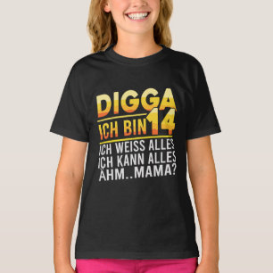 Camiseta Digga Ich Bin 14 divertido dicho de cumpleaños ale
