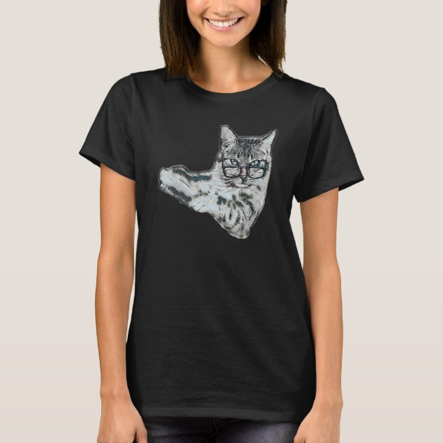 Camiseta Digital Abstract Painting Of A Cat 1 (Anverso)