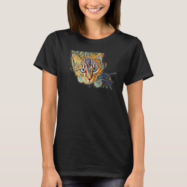 Camiseta Digital Abstract Painting Of A Cat 10 (Anverso)