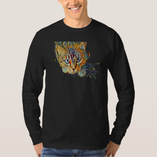 Camiseta Digital Abstract Painting Of A Cat 10