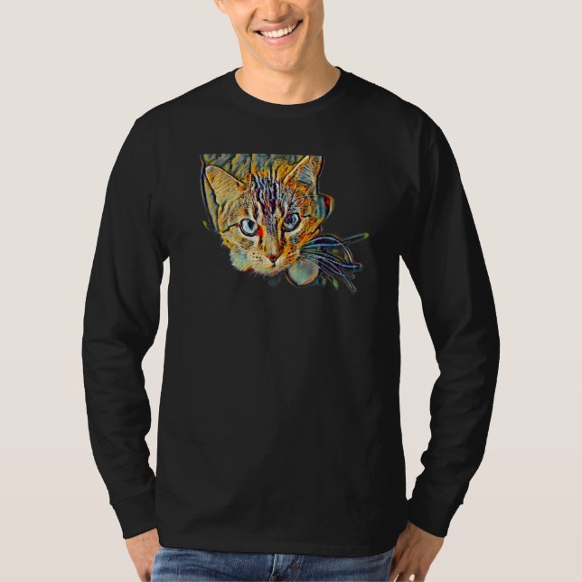 Camiseta Digital Abstract Painting Of A Cat 10 (Anverso)