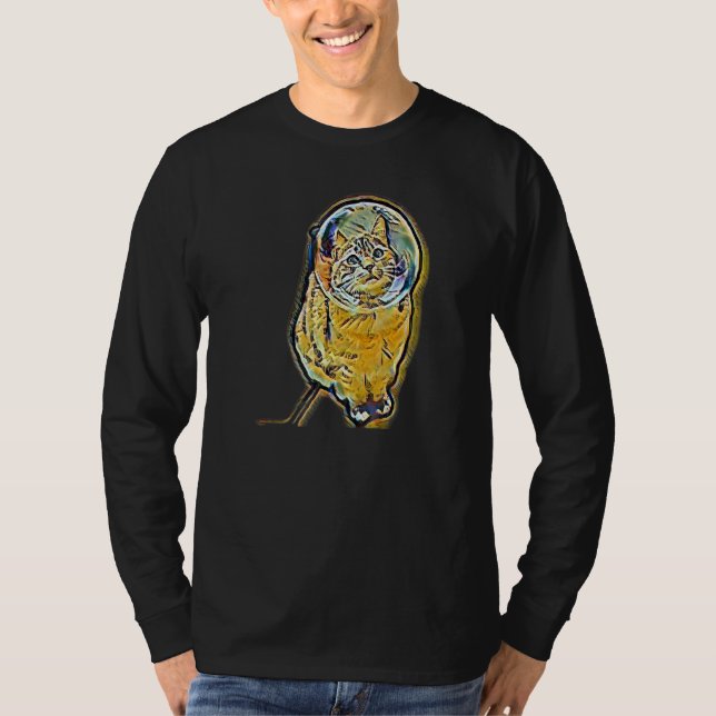 Camiseta Digital Abstract Painting Of A Cat 4 (Anverso)