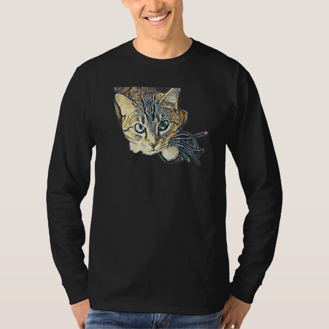 Camiseta Digital Abstract Painting Of A Cat 8 (Anverso)