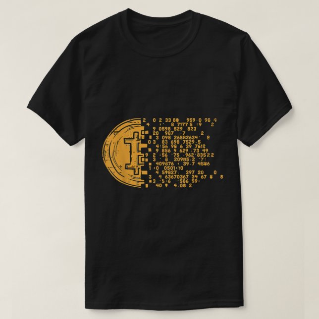 Camiseta Digital Bitcoin Matrix Design (Diseño del anverso)