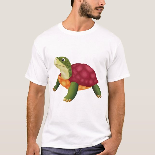 Camiseta Digital Illustration of a Happy Turtle (Anverso)