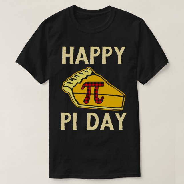 Camiseta Dígitos de Pi Day de Pi Buffalo Rojo de Plaid Happ (Diseño del anverso)