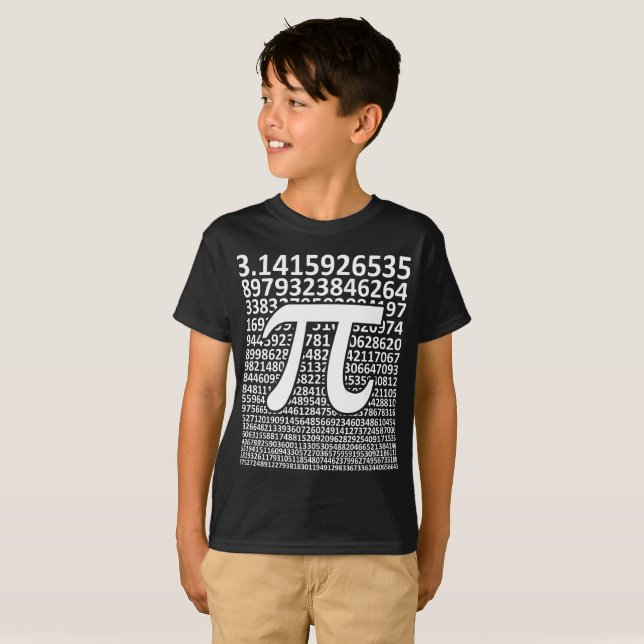 Camiseta Dígitos de pi, matemáticas del día del pi (Anverso completo)