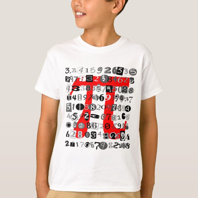 Camiseta Dígitos divertidos y caprichosos de Pi (Anverso)
