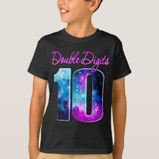 Camiseta Dígitos dobles con tema de galaxia de 10 años, ros