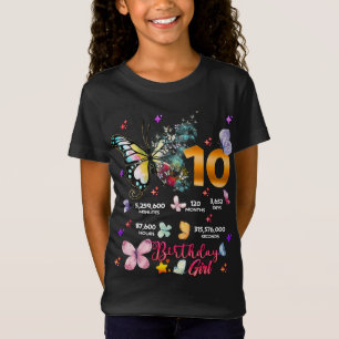 Camiseta Dígitos dobles de mariposa de 10 años de edad mari