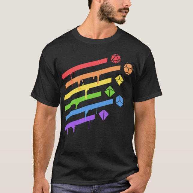 Camiseta Dígitos poliedro montado en arco iris Orgullo LGBT (Anverso)