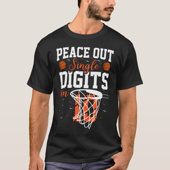 Camiseta Dígitos únicos de paz de 10 años | Cumpleaños (Anverso)