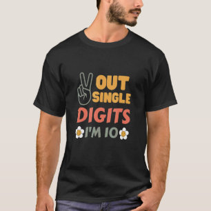 Camiseta Digitos únicos de paz de 10 años de retro Sunflow