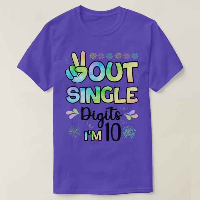 Camiseta Dígitos únicos de Peace Out Im 10 niños (2) (Diseño del anverso)