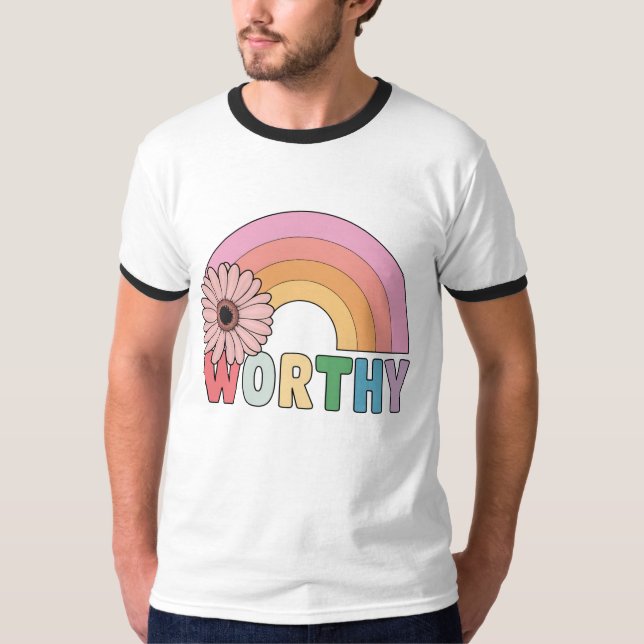 Camiseta Digno arcoiris florece (Anverso)