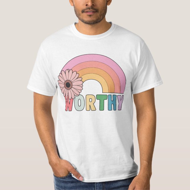 Camiseta Digno arcoiris florece (Anverso)