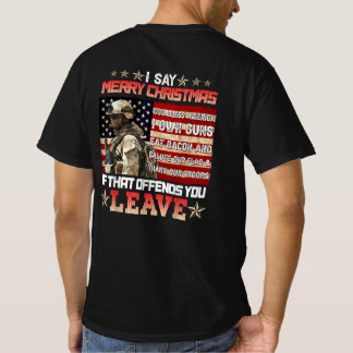 Camiseta Digo Feliz Navidad Dios bendiga a Estados Unidos