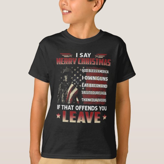 Camiseta Digo Feliz Navidad Dios bendiga a Estados Unidos q (Anverso)