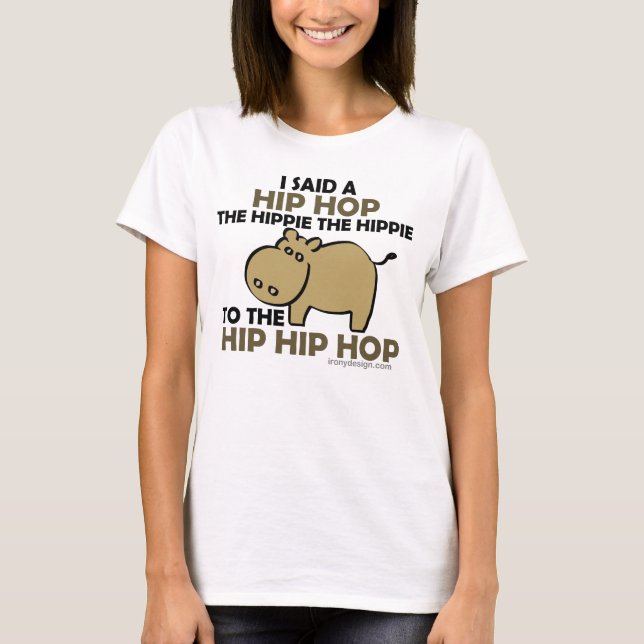 Camiseta Dije el hipopótamo del Hippie de Hip Hop (Anverso)