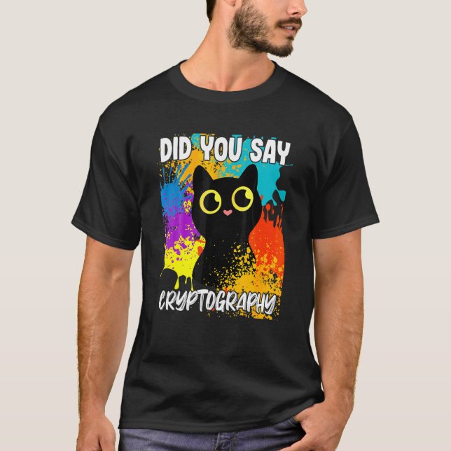Camiseta ¿Dijiste Criptografía Gato Negro (Anverso)