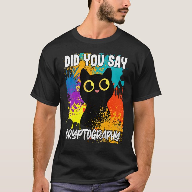 Camiseta ¿Dijiste Criptografía Gato Negro (Anverso)