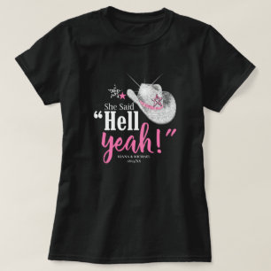 Camiseta Dijo 'Diablos Sí' Sombrero de Vaquera Blanco ID927