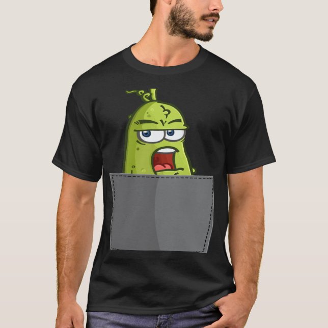 Camiseta Dill Pepino Bolsillo Falso Comida Vegana (Anverso)