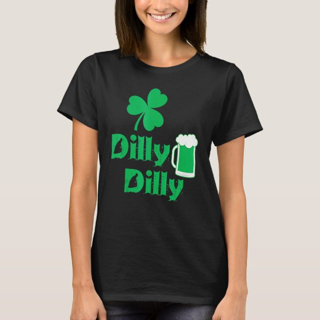 Camiseta Dilly Clover Leaf Lucky Irish St Patrick's Day Bee (Anverso)