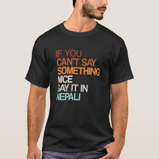 Camiseta Dilo En Humor Nepalés Decía Palabras Nepalesas (Anverso)