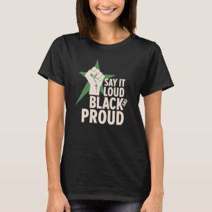 Camiseta Dilo En Voz Alta - Diseño De Movimiento Negro Y Or