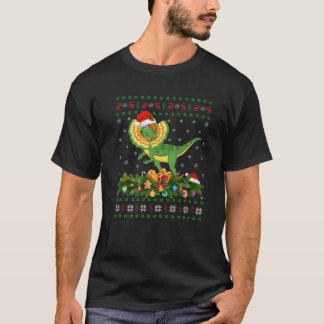 Camiseta Dilophosaurus Lover Xmas Santa Ugly Dilophosaurus