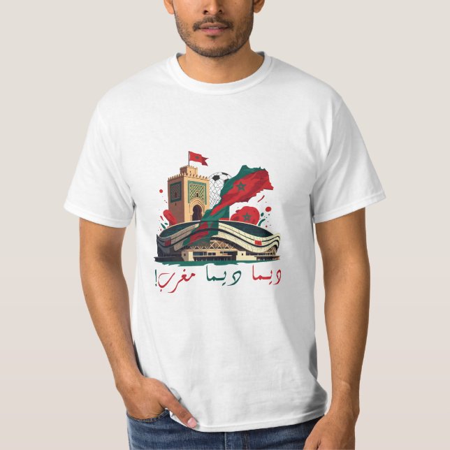 Camiseta "Dima Dima Maghrib" - Fierté Marocaine (Anverso)