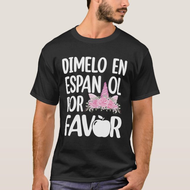 Camiseta Dimelo en español bilingüe unicornio (Anverso)