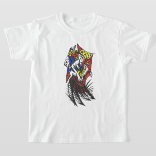 Camiseta Dimensiones Colorido Arte Tribal de Tatuaje Abstra