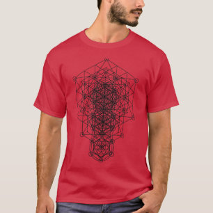 Camiseta Dimensiones sagradas de la flor geométrica negro