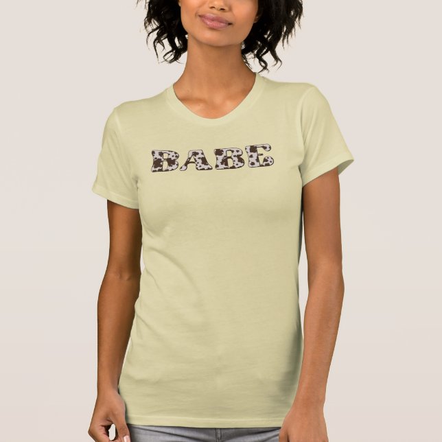 Camiseta DINA Espacio Cowgirl Cow Imprimir Babe Bachelorett (Anverso)