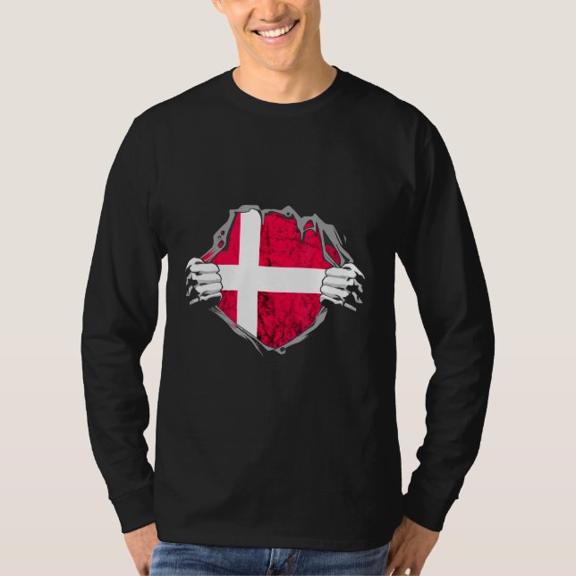 Camiseta Dinamarca Daneses Chest Orgullo Danés Raíces (Anverso)