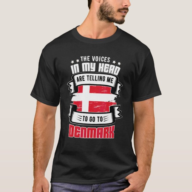 Camiseta Dinamarca En Mi Cabeza (Anverso)