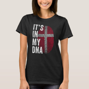 Camiseta Dinamarca está en mi ADN lindo huella dactilar dan