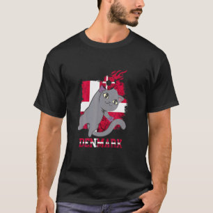 Camiseta Dinamarca Fútbol Daneses Gato Bandera de Dinamarca