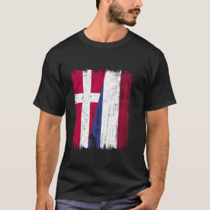 Camiseta Dinamarca Holanda Media Bandera Danés Holandés Pat