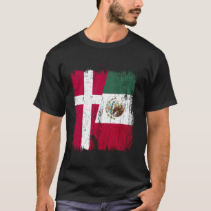 Camiseta Dinamarca México Media Bandera Herencia Danesa Mex