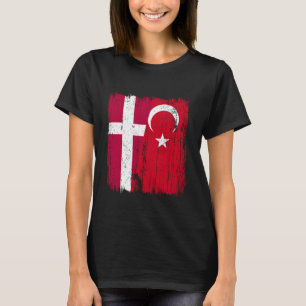 Camiseta Dinamarca Turquía Media Bandera Turkiye Danesa Tur