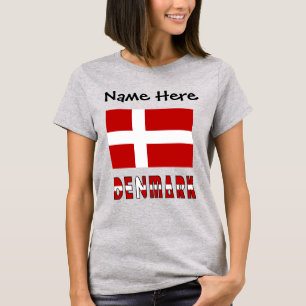 Camiseta Dinamarca y Bandera Danesa Personalizados