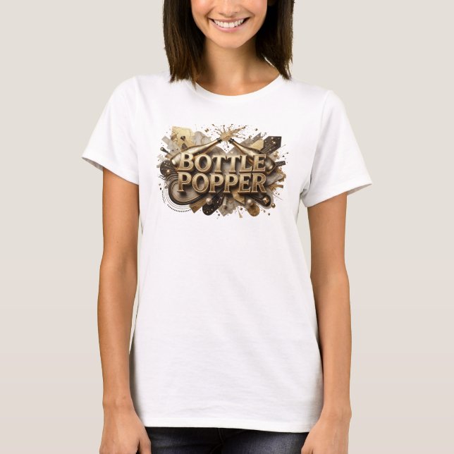 Camiseta dinámica naranja BOTTLE POPPER (Anverso)