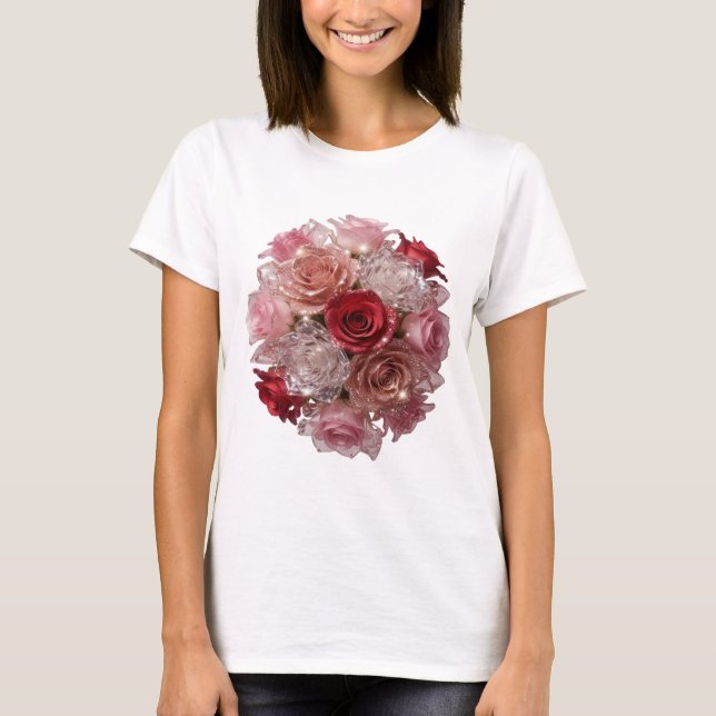 Camiseta Dinámica Plata ROSE BLOOM Slogan (Anverso)
