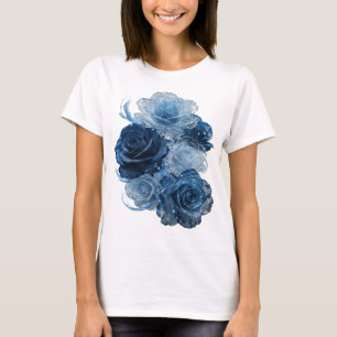 Camiseta dinámica plateada ROSAS AZULES Cita